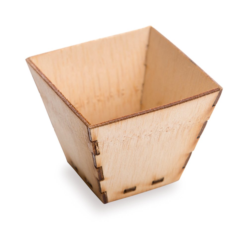Eco-Friendly 2 oz Bamboo Appetizer Cups - 100-Pack Square Mini Dessert Bowls | Durable Disposable Tasting Bowls for Snacks, Samples, Parties & Catering Events
