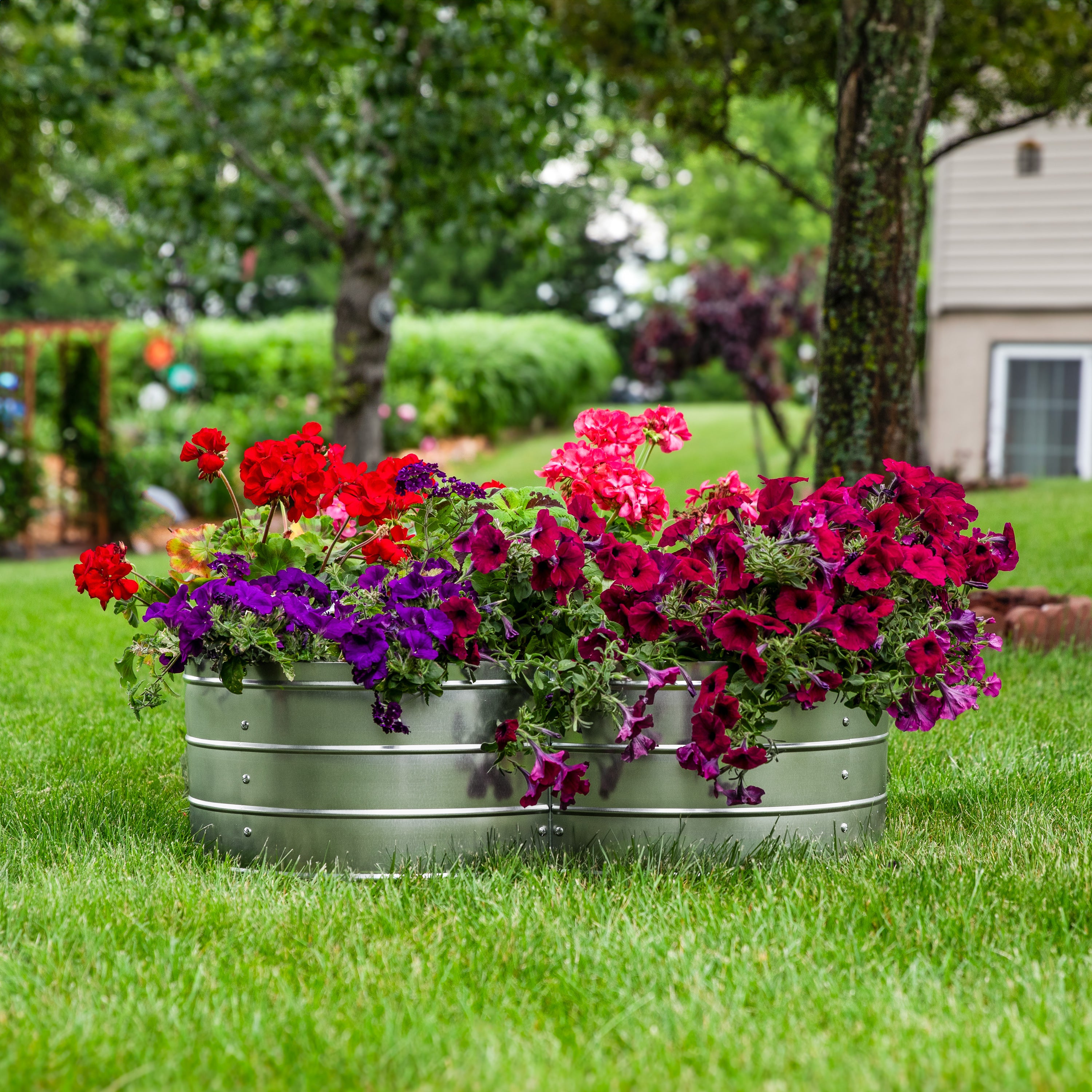 4 Leaf Clover Shaped Galvanized Steel Raised Garden Bed Kit - 48