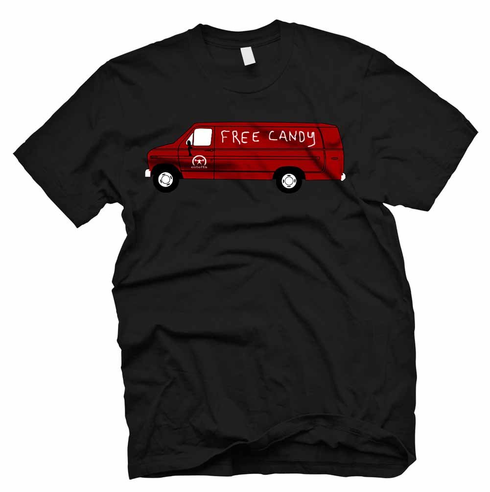 EliteFTS Men's Free Candy Van T-Shirt - Comfortable Cotton Graphic Tee for Gym, Workout & Casual Wear
