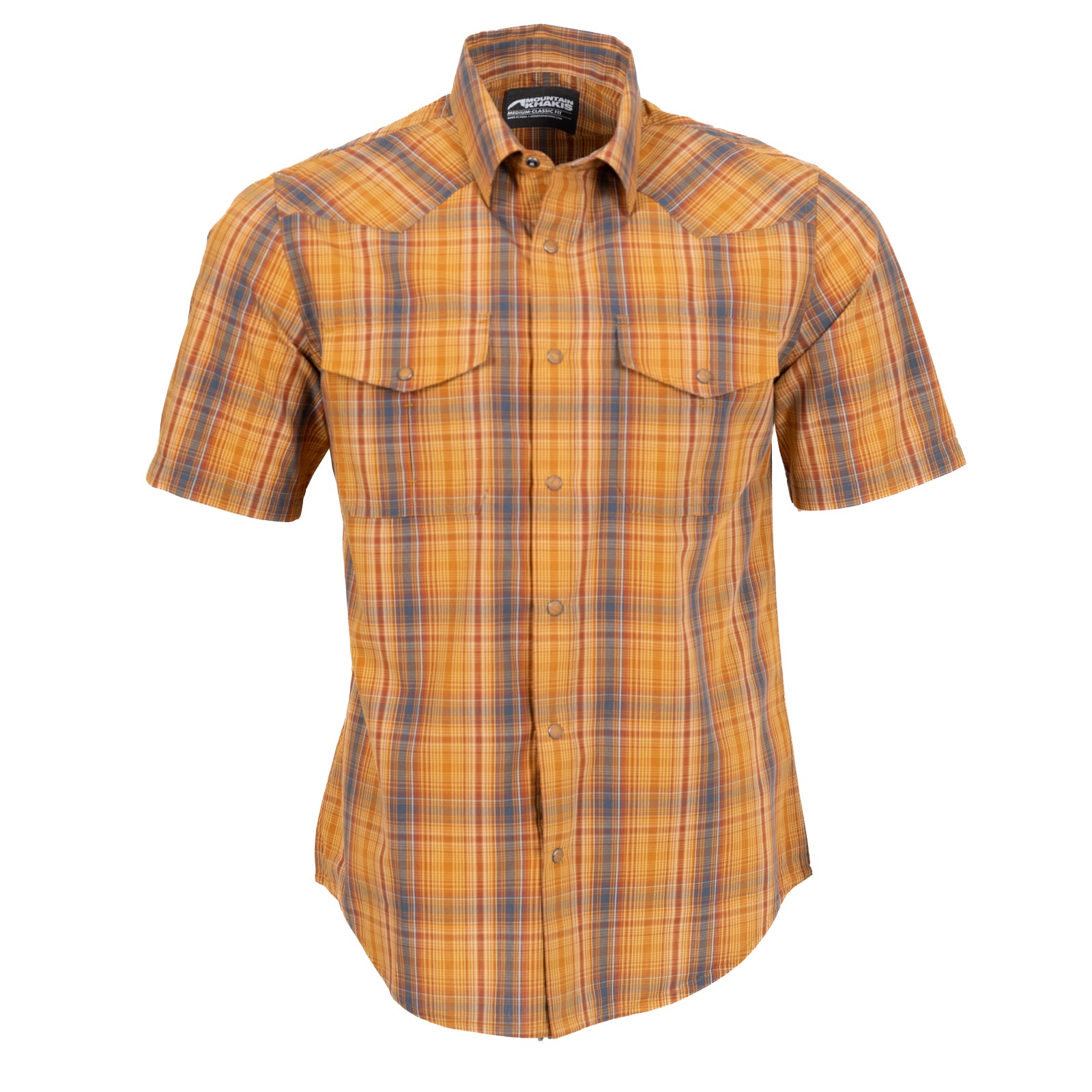 Men's Western Rodeo Short Sleeve Button-Up Shirt - Cowboy Style Plaid Casual Shirt for Country Music Festivals & Outdoor Rodeo Events