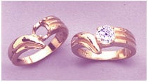 14kt Gold or Sterling Silver 6mm Round 4-Prong Asymmetric Pre-Notched Blank Ring Setting - Size 7 (163519/143519) - Perfect for DIY Jewelry Making, Engagement Rings & Fashion Accessories