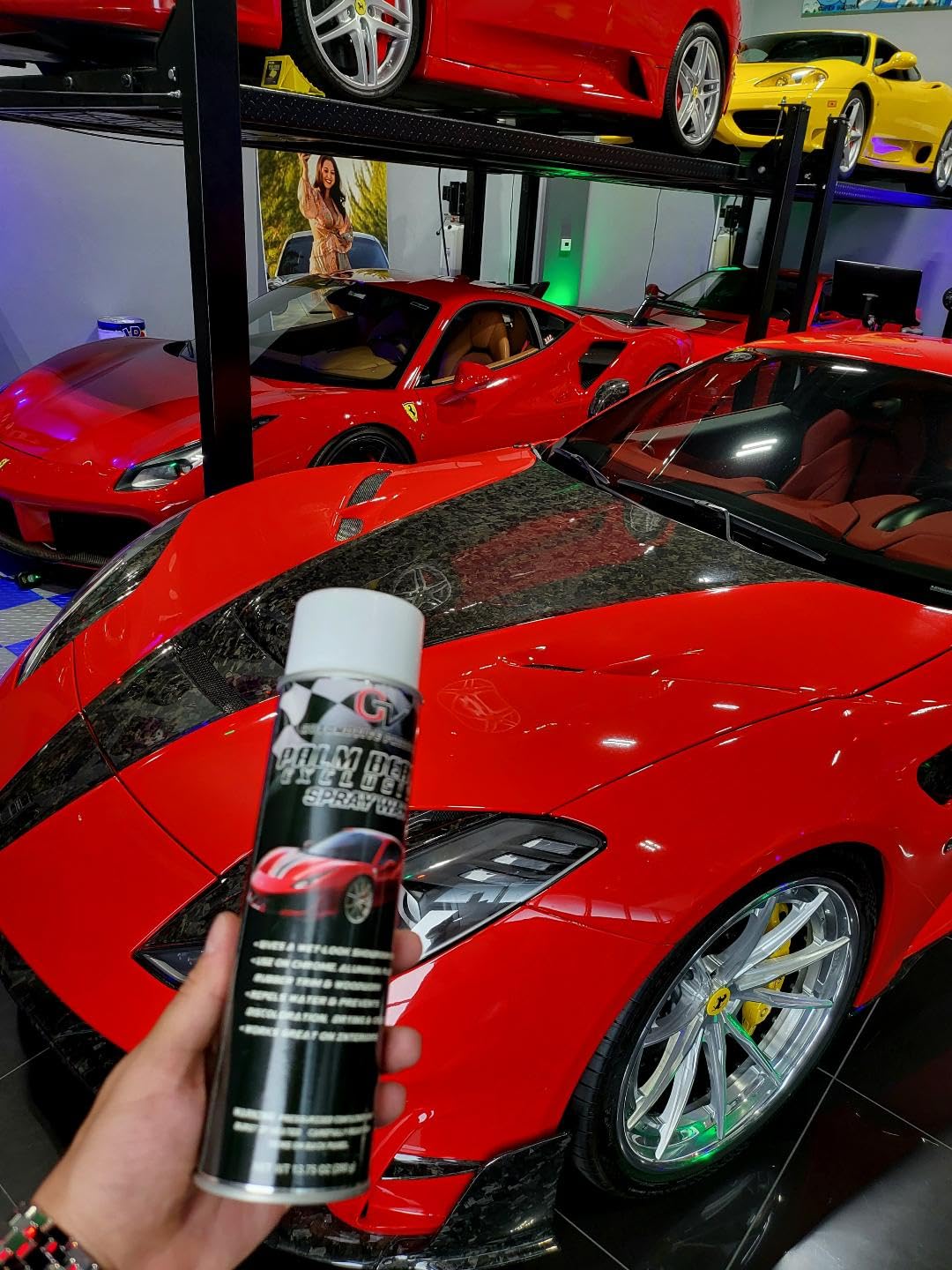 Premium Palm Beach Aerosol Spray Wax for Cars – Quick & Easy Car Wax Spray, Paint Protection for Carbon Fiber & Wood Grain Interiors – Ideal for Detailing, Shine & UV Protection