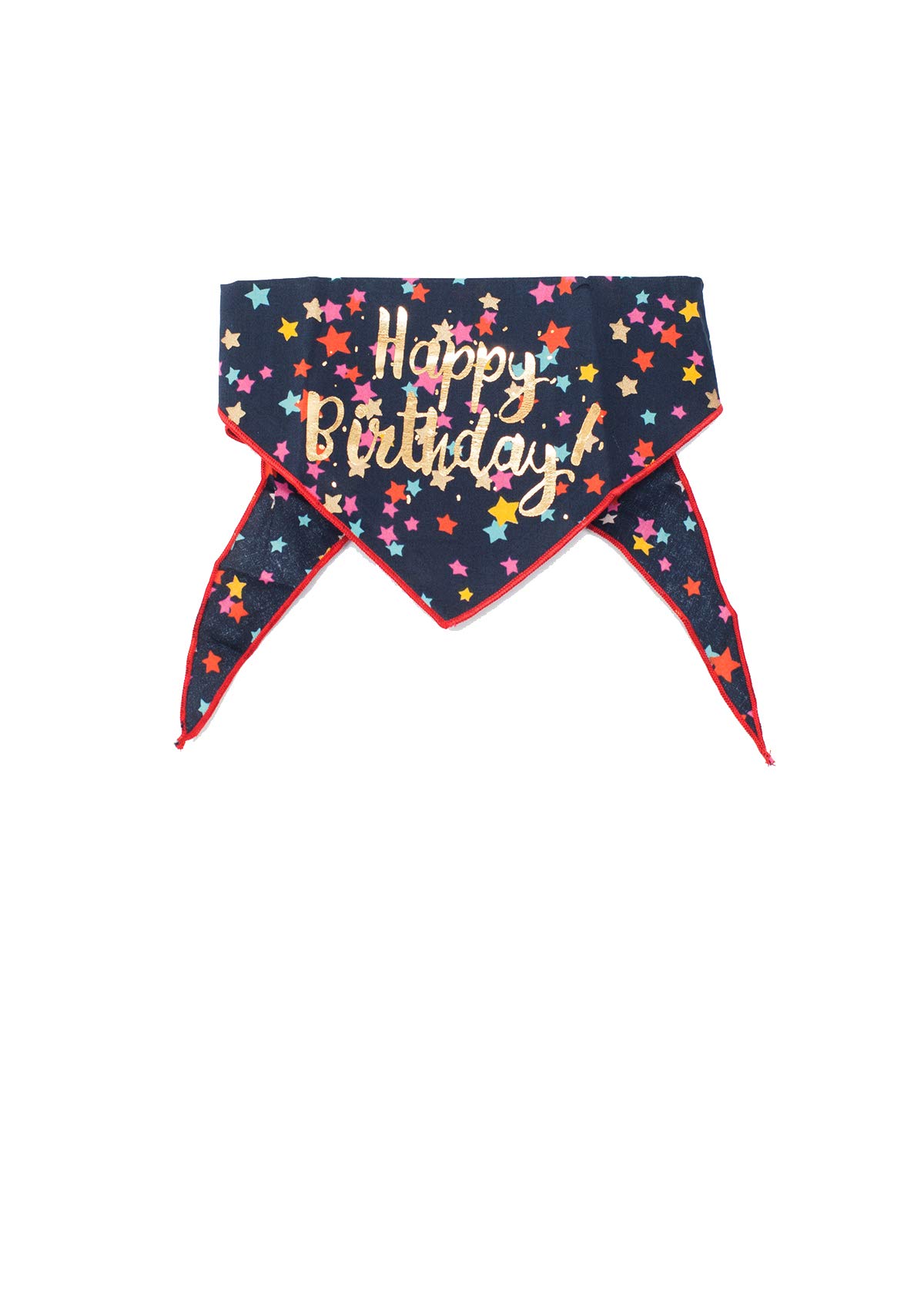 Happy Birthday Dog Bandana with Confetti Design - 100% Cotton Pet Bandana for Medium to Large Dogs | Perfect for Birthday Parties, Pet Photos & Special Occasions