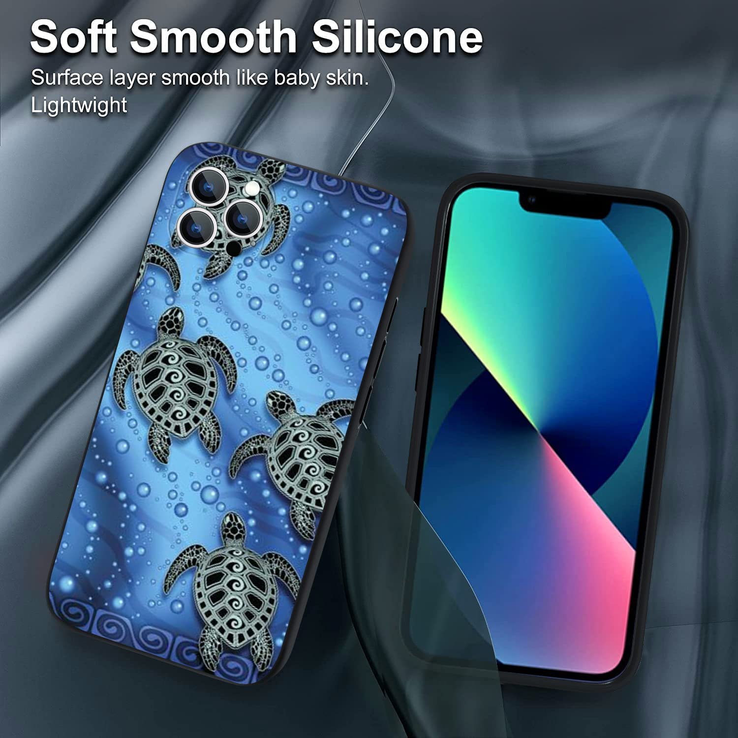 Funny Sea Turtle Soft TPU Shockproof Phone Case for iPhone 14 Pro - Cute Ocean Animal Design Protective Cover for Women & Girls - Perfect Gift for Beach Lovers, Summer Vacation & Marine Life Enthusiasts