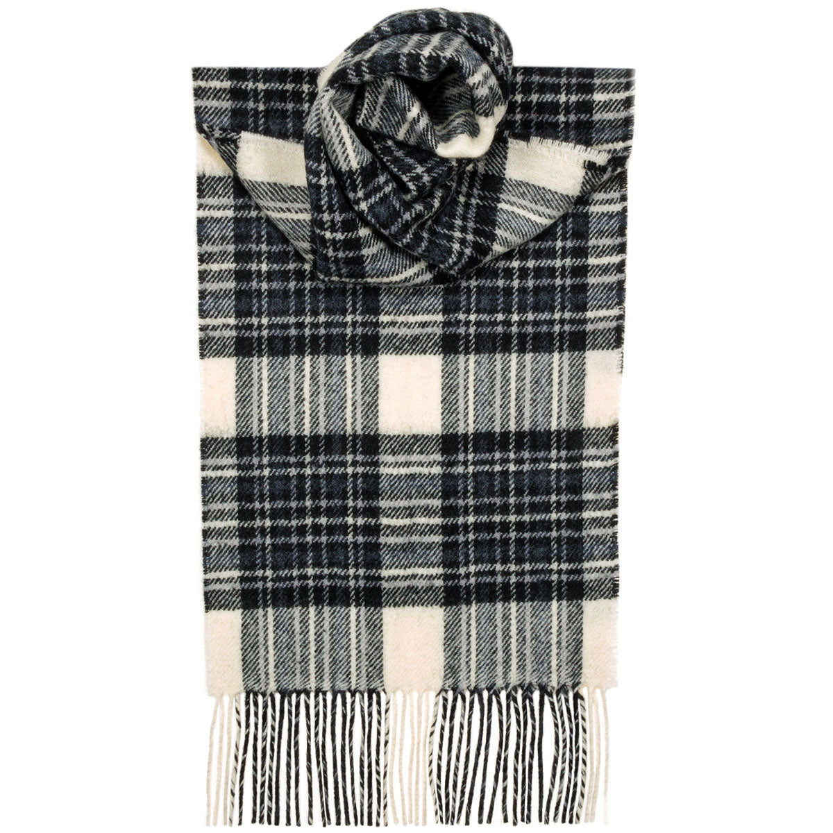 Stewart Dress Grey Tartan Scarf - Premium Wool Plaid Wrap for Men & Women - Perfect for Winter Fashion, Scottish Heritage Events & Outdoor Activities