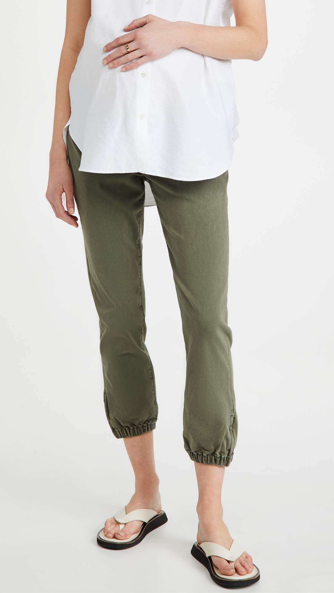 PAIGE Women's Mayslie Maternity Joggers - Stretchy Pregnancy Pants with Pockets for Comfortable Workout & Lounge Wear