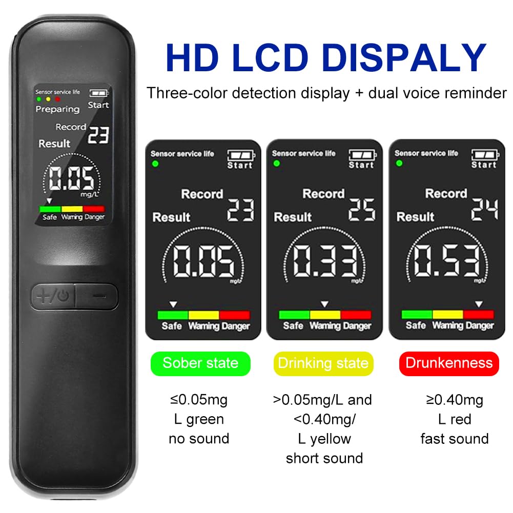 **Portable Non-Contact Breathalyzer – High Accuracy Alcohol Tester for Personal & Professional Use | Home, Office, and Road Safety**