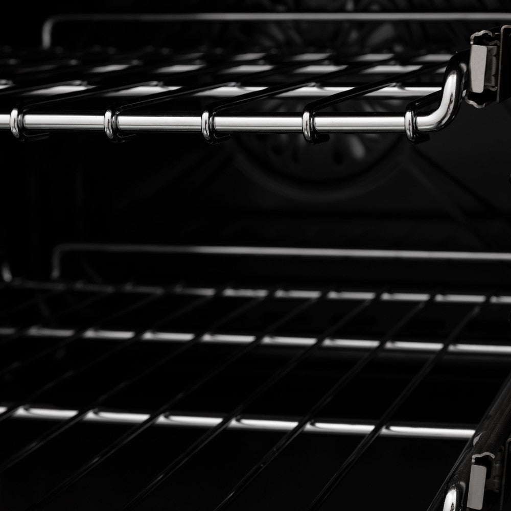 ZLINE Autograph Edition 48-inch Dual Fuel Range - 6.0 cu. ft. Capacity, 7-Burner Gas Cooktop & 2 Electric Ovens - Satin Stainless Steel with White Matte Doors & Matte Black Accents (RASZ WM 48 MB) - Perfect for Gourmet Kitchens & Professional Home Chefs