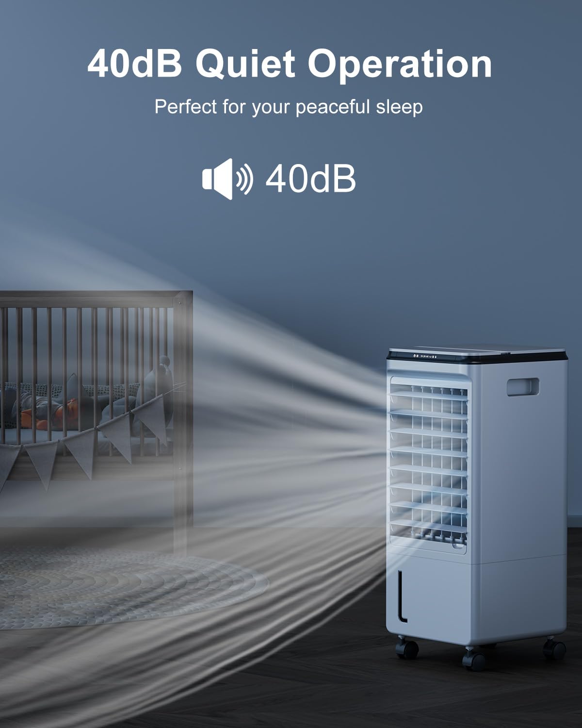 Portable Air Conditioner with 7H Auto-Off Timer, 4 Modes & 3 Speeds - 1.85 Gallon Tank Windowless Evaporative Cooler for Bedroom, Room, Office, Indoor & Outdoor Use - Perfect for Home, Camping and Workspaces