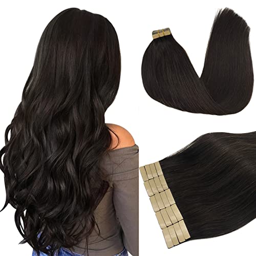 **Doores 20pcs 26 Inch Dark Brown Tape in Hair Extensions - 60g Real Human Remy Hair for Long Straight Hairstyles | Perfect for Weddings, Parties & Daily Styling**