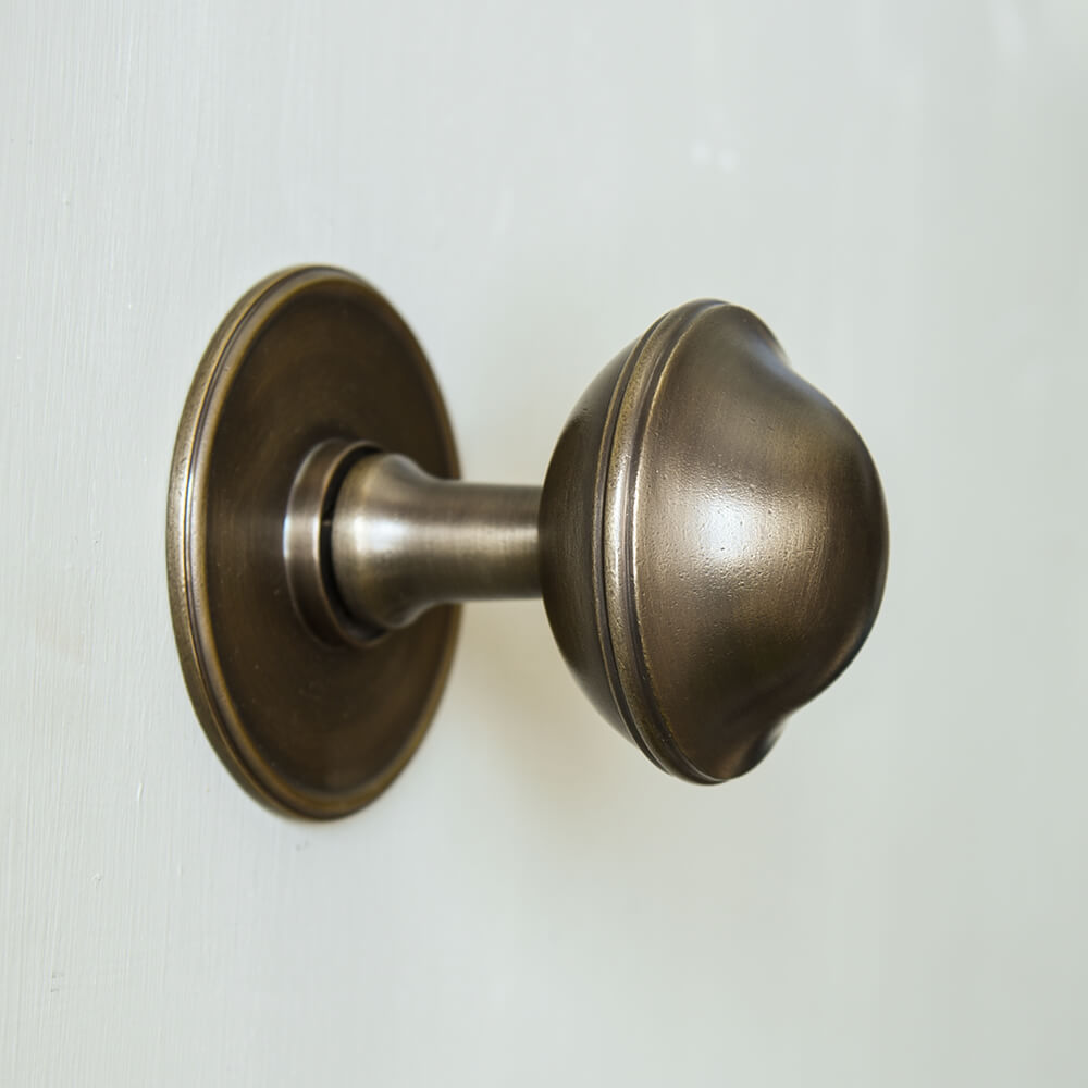 Vintage Distressed Antique Brass Round Door Handle - Large 5 Inch Cabinet Pull - Rustic Hardware for Farmhouse Doors, Cabinets & Furniture Restoration