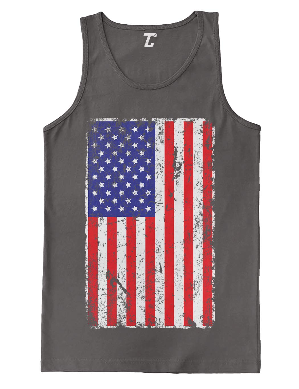 Vintage Distressed USA Flag Tank Top for Men - Patriotic American Graphic Tee - Perfect for 4th of July, BBQ, and Casual Summer Outfits