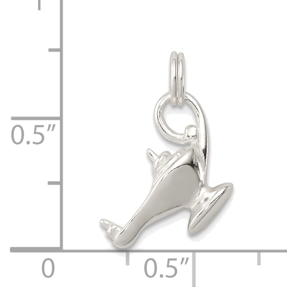 Sterling Silver Aladdin's Lamp Charm - Perfect for Jewelry Making & Gifts