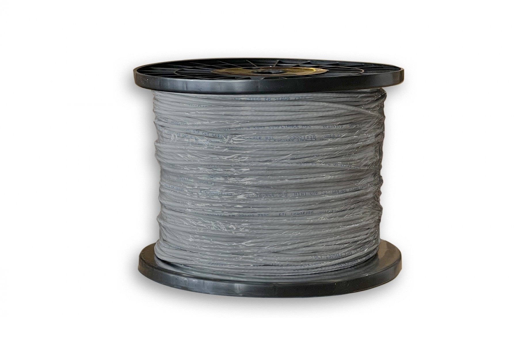CAT.6A Slim Ethernet Bulk Cable Gray - High-Speed Internet & Network Cable for Home, Office & Gaming - 500MHz, 10Gbps, 100ft, RJ45, UTP, CM Rated