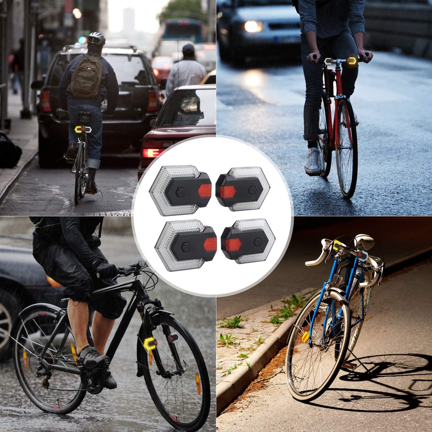 USB Rechargeable Bike Tail Light with Turn Signals & Wireless Remote - Waterproof LED Bicycle Front/Rear Safety Lights for Night Cycling, Commuting & Road Safety