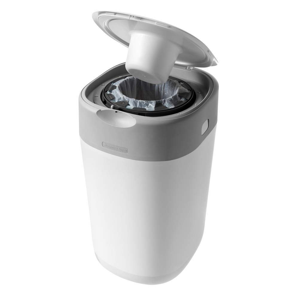 Tommee Tippee Twist & Click Diaper Pail with 4 Refills - Odor Control Baby Diaper Disposal System for Nursery & Changing Station
