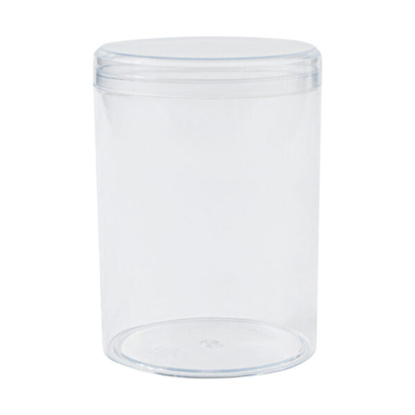 10.5 oz. Clear Plastic Cylinder Storage Containers with Lids - Set of 4 - Perfect for Organizing Candy, Spices, Crafts & Office Supplies