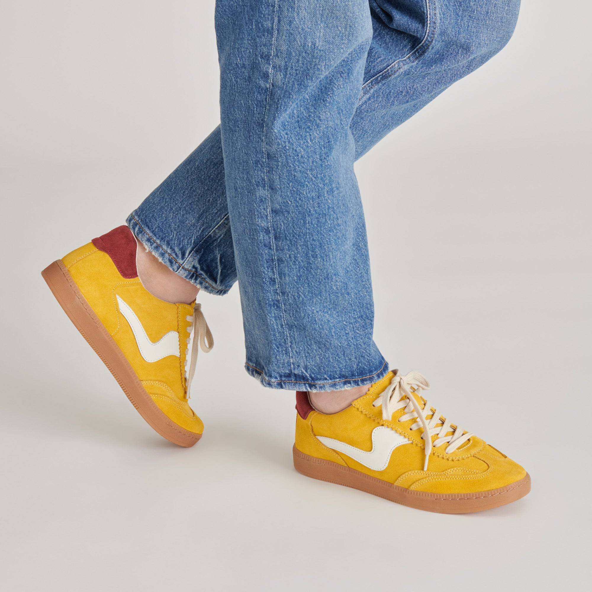 Mustard Suede Notice Sneakers - Trendy Casual Shoes for Women & Men - Perfect for Streetwear, Outfits & Everyday Comfort