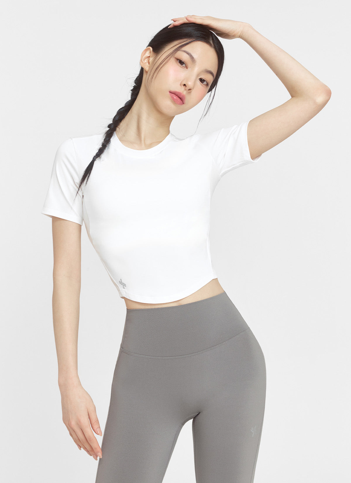1+1 Ice Scent Crop Short Sleeve T-Shirt for Women - Cool & Fresh Summer Top for Casual Wear, Gym, and Outdoor Activities
