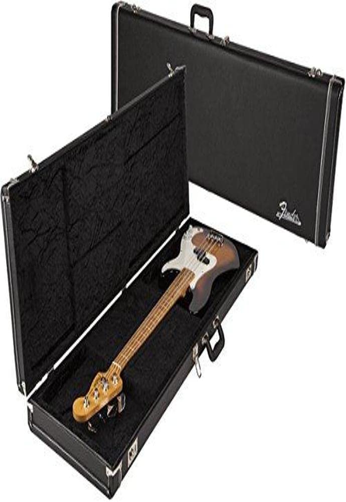 Fender Pro Series Precision Bass & Jazz Bass Guitar Case - Black | Durable Hard Shell Protection for Electric Bass Guitars | Perfect for Gigging, Travel & Storage