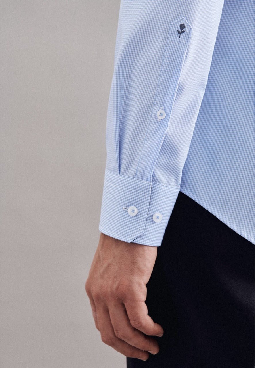 SEIDENSTICKER Men's Premium Business Dress Shirt in Classic Blue - Perfect for Office, Meetings & Formal Occasions