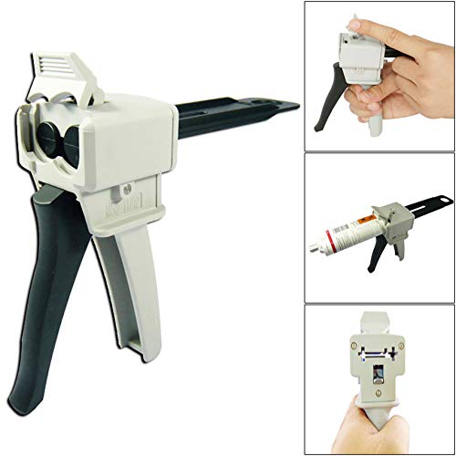 50ml Dual Cartridge Dispenser Gun - Manual Adhesive Mixing Applicator for 1:1 & 2:1 Ratio Epoxy - Perfect for Construction, Automotive Repair and DIY Projects