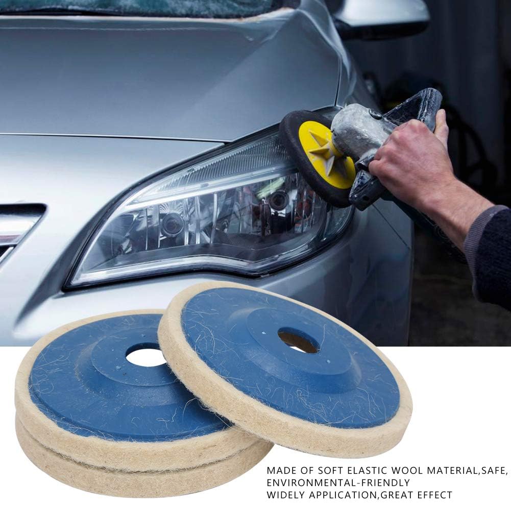 Agatige 3-Pack 4-Inch Wool Felt Polishing Wheel Discs - Premium Buffing Pads for Angle Grinder, Metal & Wood Polishing - Perfect for Automotive Detailing, Jewelry Making & DIY Crafts