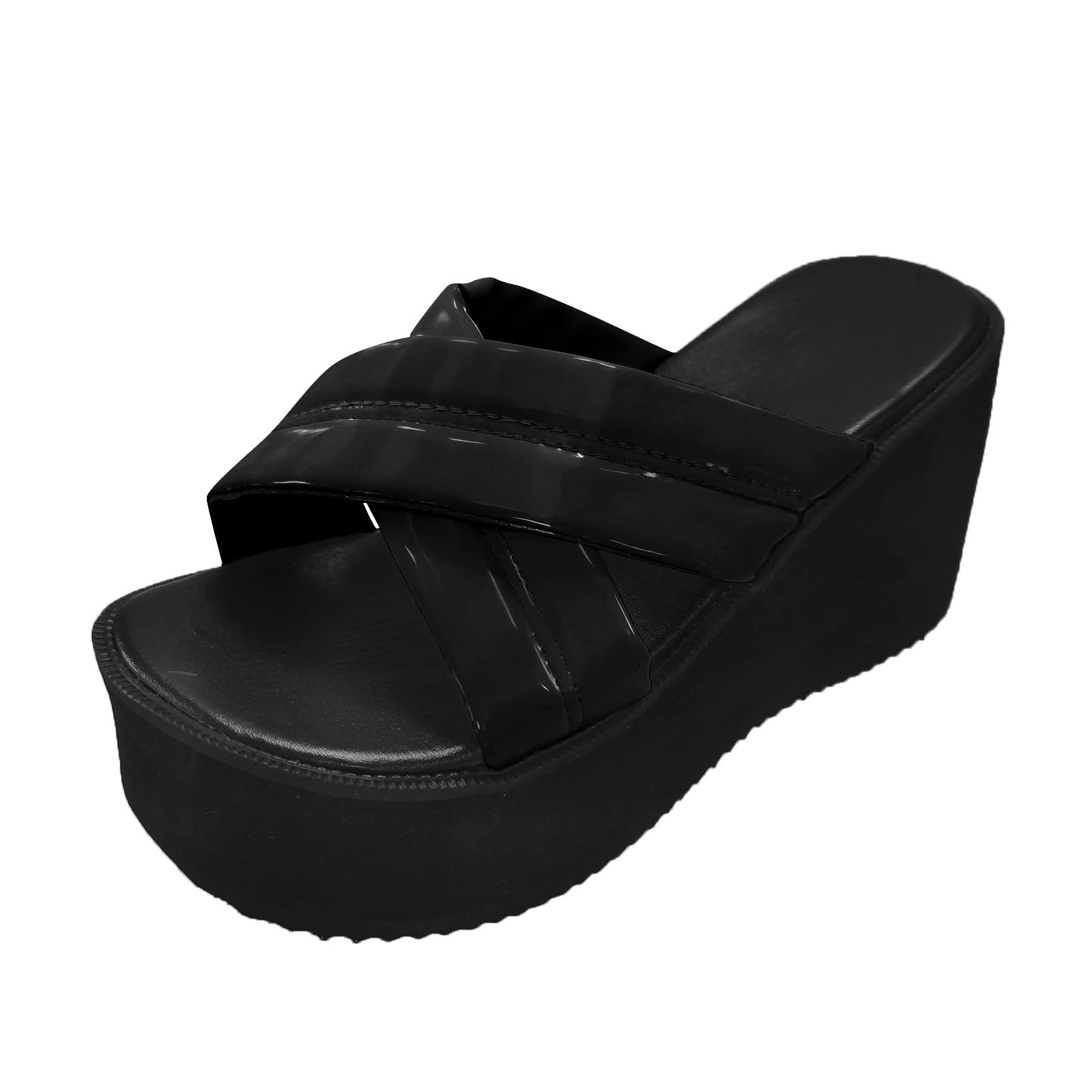 **Women's White Chunky Heel Platform Sandals - Size 6.5 | Comfortable & Stylish Summer Shoes for Beach, Casual Outfits & Outdoor Wear**