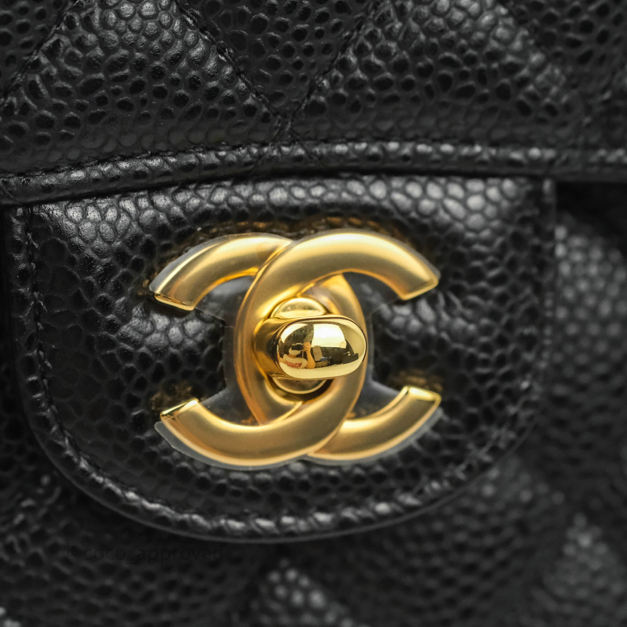 Chanel Classic Medium Double Flap Bag in Black Caviar Leather with Gold Hardware - Luxury Designer Handbag for Women, Perfect for Work, Evening Events & Everyday Use