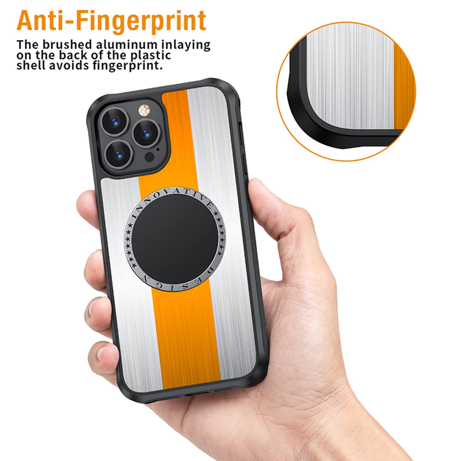 Omio Magnetic Case for iPhone 13 Pro Max - Military Grade Protection with Aluminum Alloy & Soft Silicone Edge | MagSafe Compatible Shockproof Cover | Perfect for Work, Travel & Outdoor Activities
