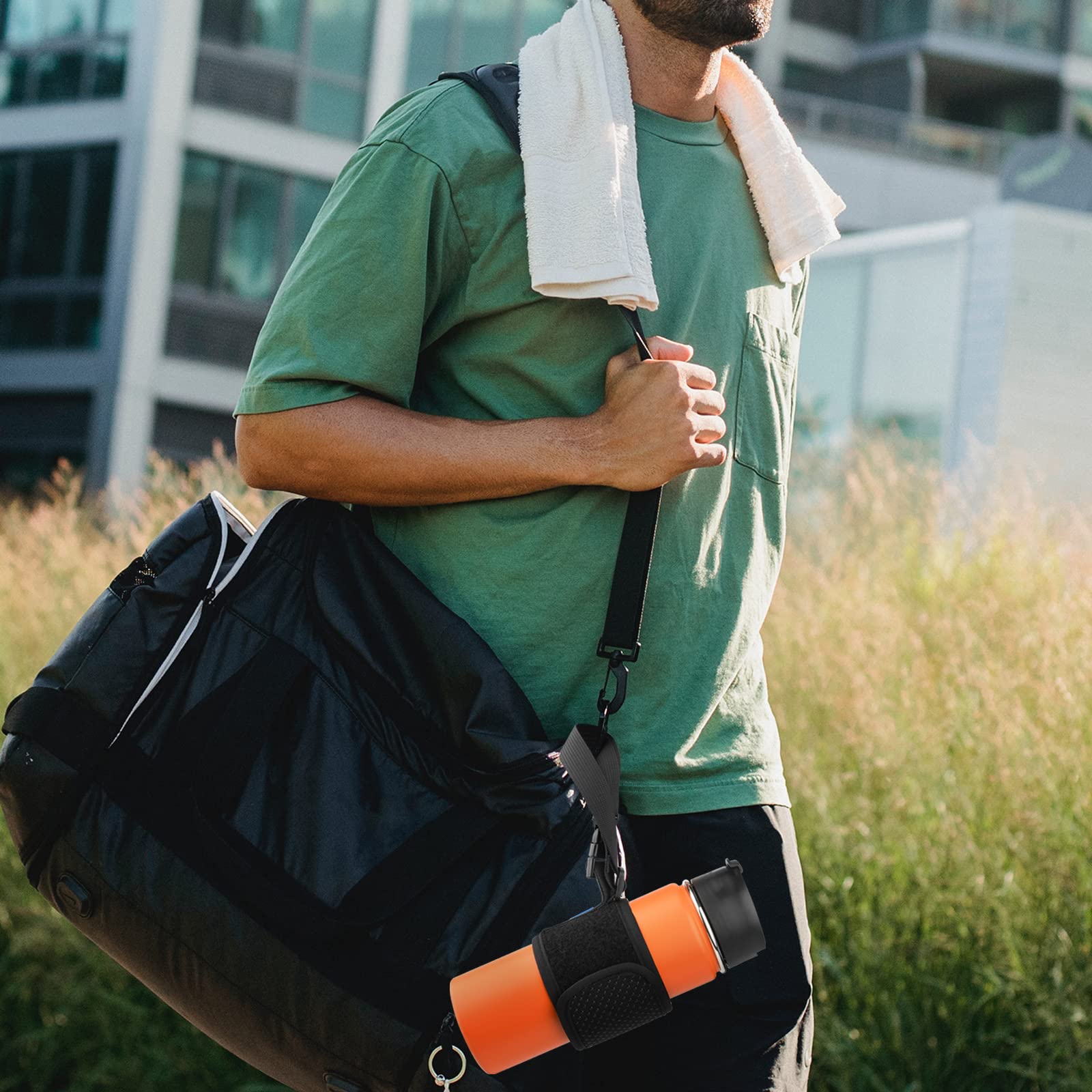 Adjustable Shoulder Strap Water Bottle Carrier - Universal Bottle Sling for Hiking, Walking, Camping & Outdoor Activities - Perfect for Gym, Travel & Sports Hydration