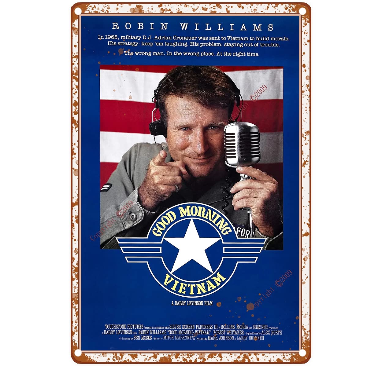 Vintage Good Morning Vietnam Tin Sign - Retro 8x12 Inch Metal Wall Art for Coffee Shops, Bars, Garage & Country Home Decor - Perfect for Man Cave, Kitchen & Office Wall Decoration