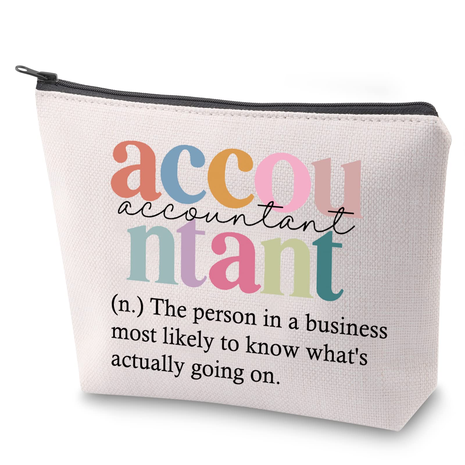 Accountant Makeup Bag with Zipper - CPA Cosmetic & Toiletry Bag for Professionals