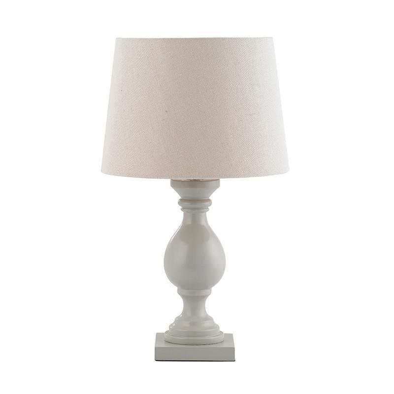 Marsham Taupe Painted Wood & Ivory Faux Linen Table Lamp - Elegant Home Decor for Living Room, Bedroom, or Office Lighting