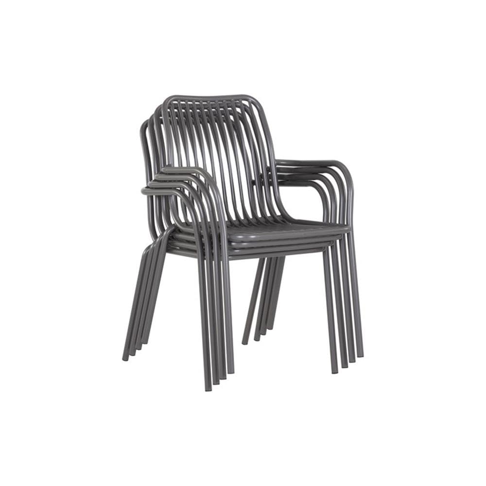 Dark Grey Cypress Outdoor Dining Chairs (Set of 2) - Weather-Resistant Patio Furniture for Backyard, Garden & Poolside Dining