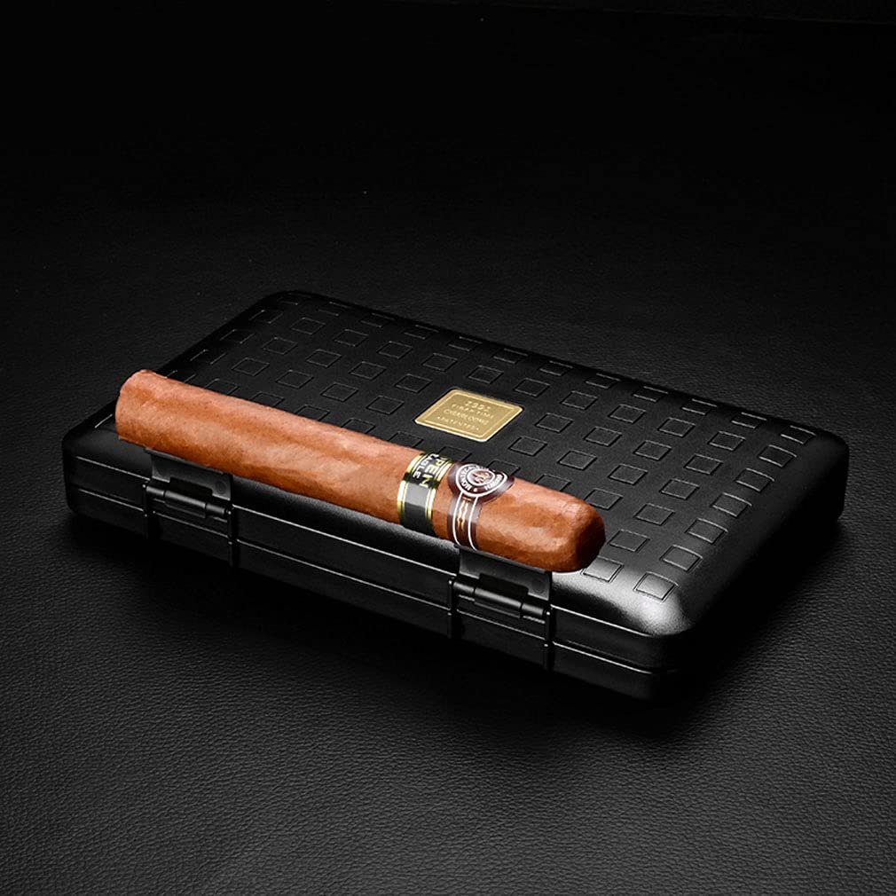Premium Portable Cigar Humidor Box - Waterproof Travel Cigar Case with Alloy Construction | Dustproof & Lightweight Cigar Holder Storage for 5 Cigars | Perfect Gift for Men | Ideal for Travel, Camping & Outdoor Adventures