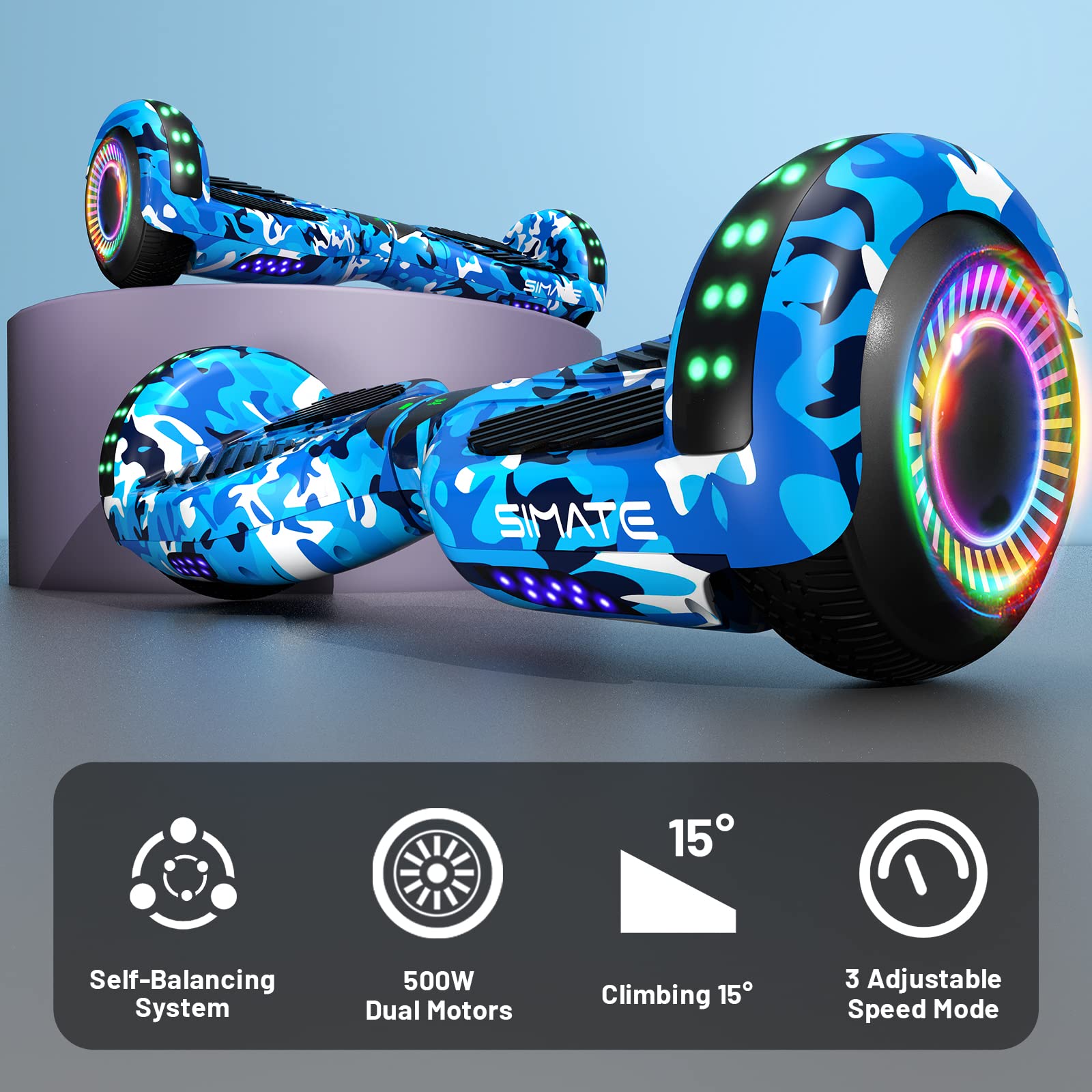 Self Balancing Hoverboard with Seat & Go-Kart Attachment - 6.5