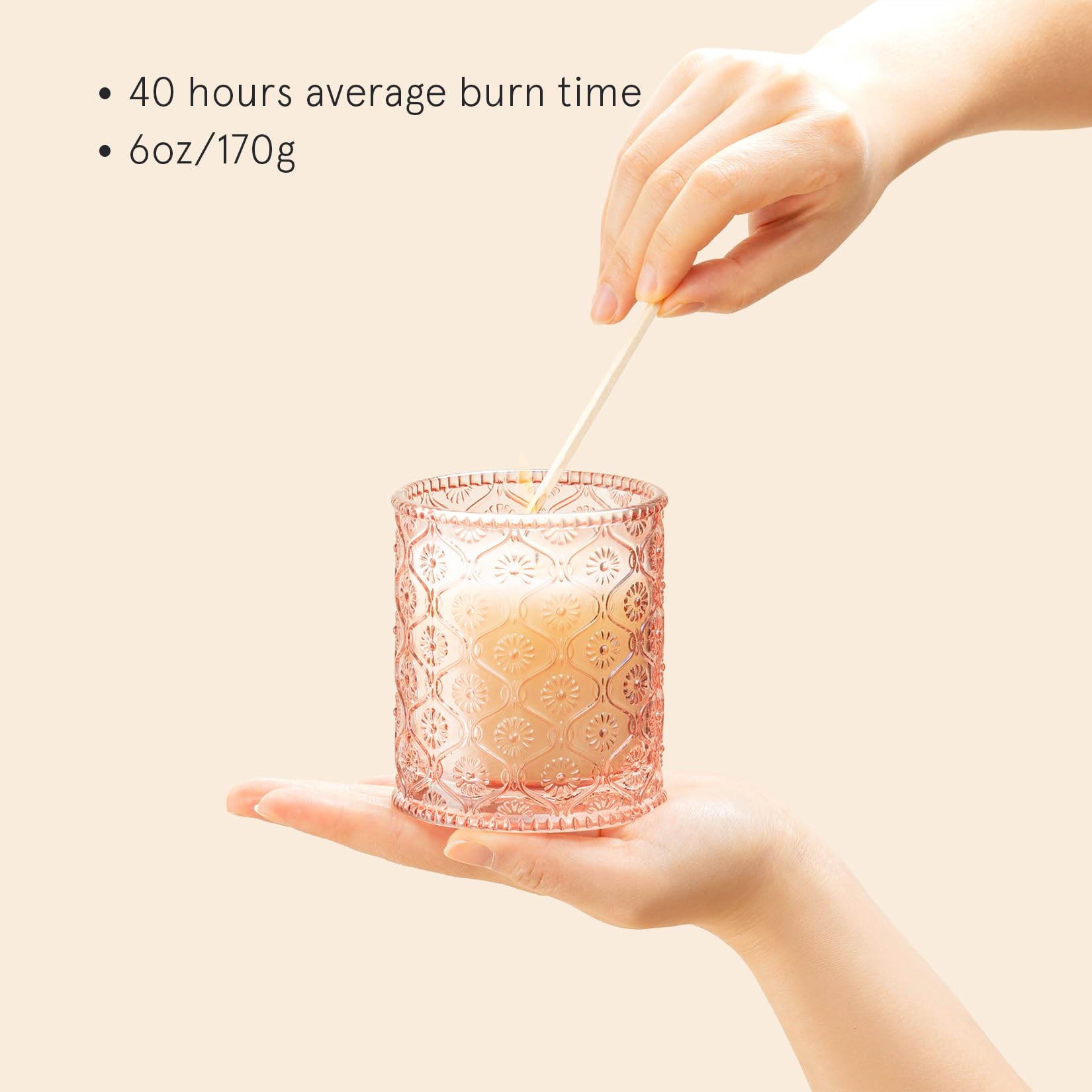 LA JOLIE MUSE Cherry Blossom Scented Candle - 6oz Natural Soy Wax Candle with 40-Hour Burn Time, Floral Pink Home Decor Gift for Women - Perfect for Valentine's Day, Romantic Dinners & Relaxing Bath Time
