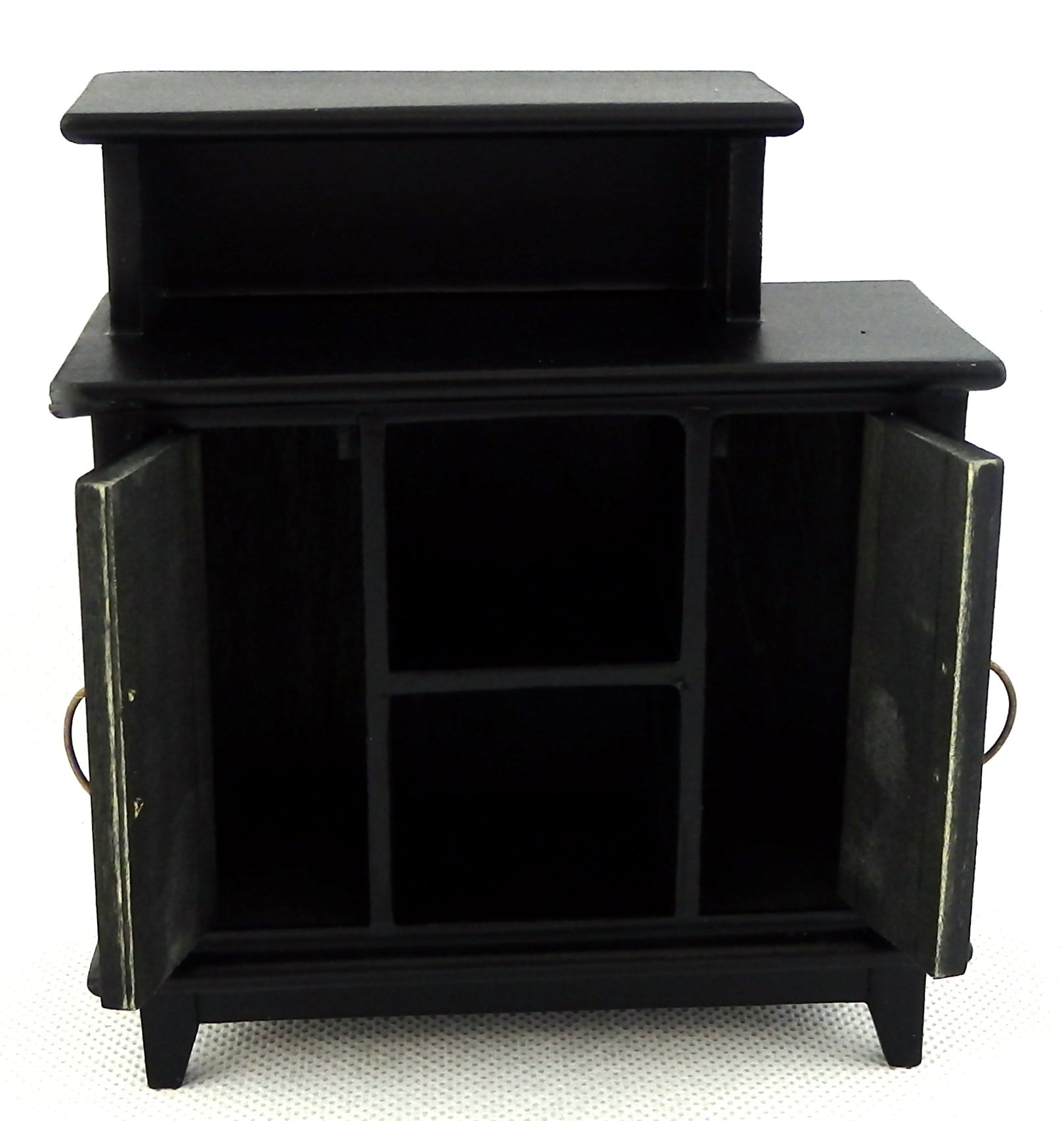1:12 Scale Black Bar High Cabinet - Miniature Dining Room & Study Furniture for Dollhouses | Perfect for Dollhouse Decor, DIY Projects & Collectors