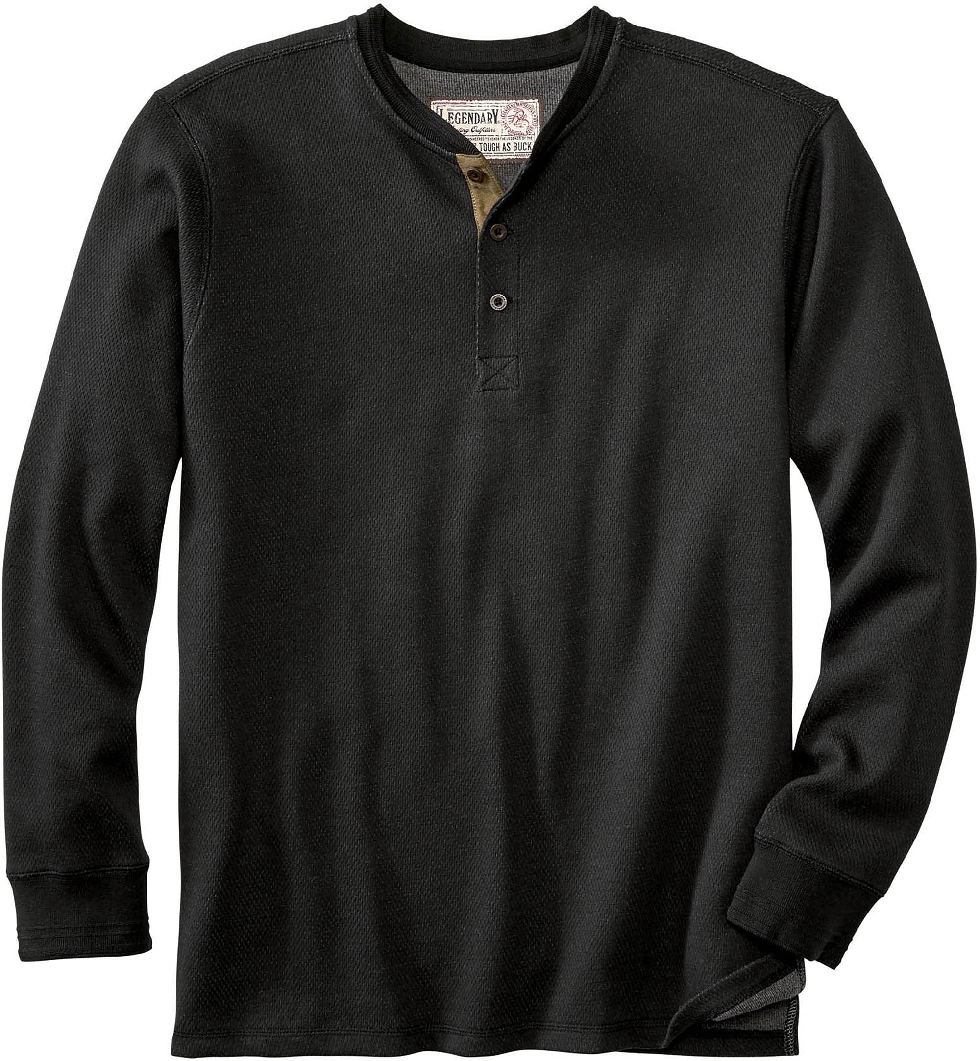 Legendary Whitetails Men's Thermal Henley Shirt - Double Layer Waffle Knit Long Sleeve Shirt for Cold Weather, Regular Fit Casual Wear - Perfect for Hunting, Camping & Outdoor Activities