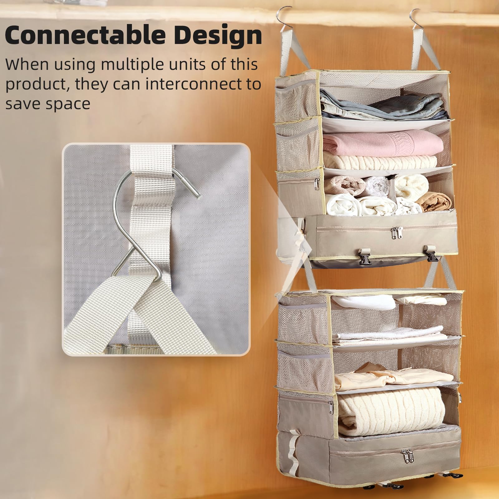 Bukere Hanging Packing Cube for Travel - XL Capacity Luggage Organizer with Compression, Portable Suitcase Storage Bag | Perfect for Carry-On Closets, Business Trips & Vacation Packing