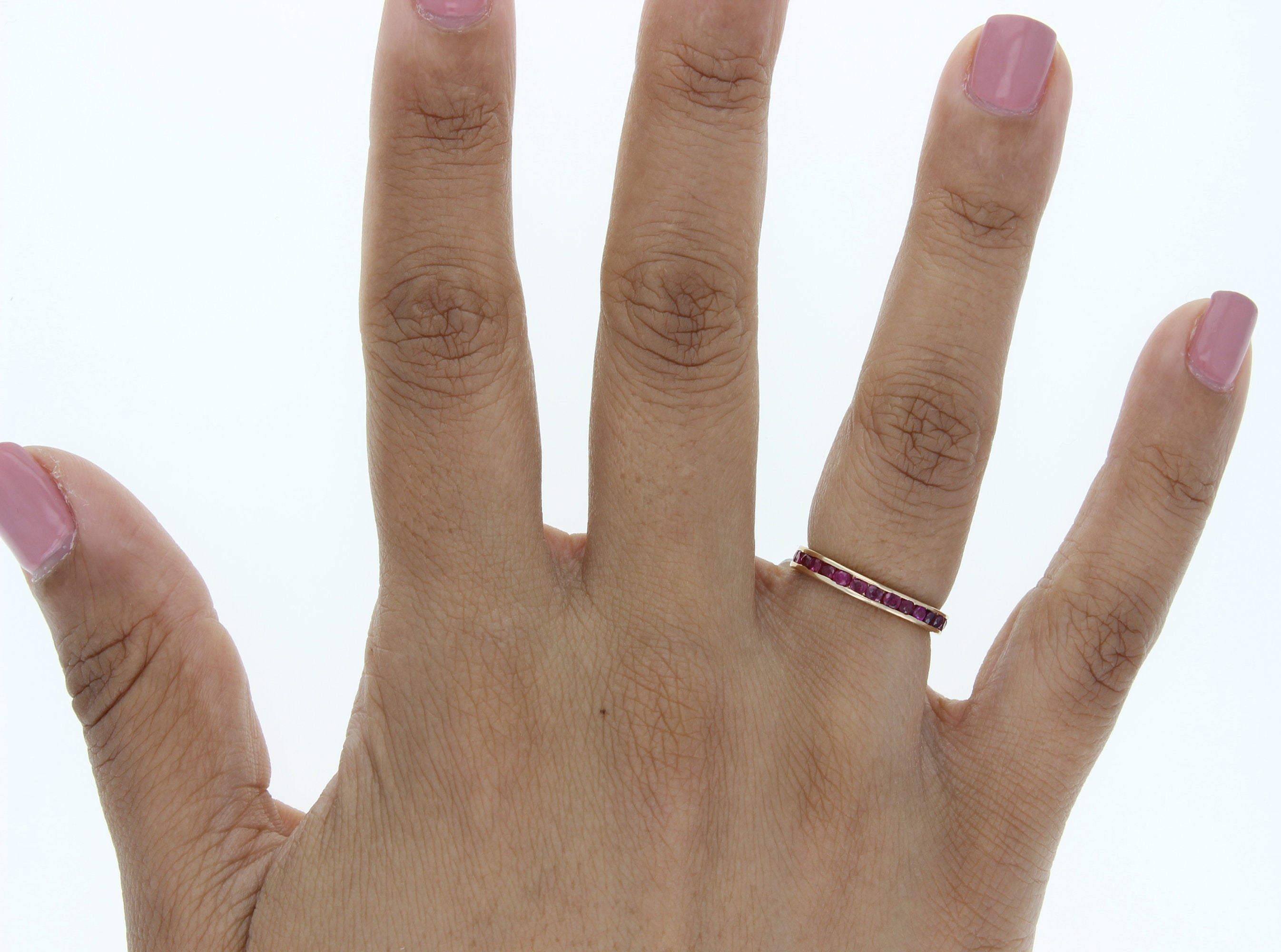 0.5 Carat Ruby Eternity Wedding Band - Channel Set Ring for Women - Perfect for Anniversaries, Engagements & Special Occasions