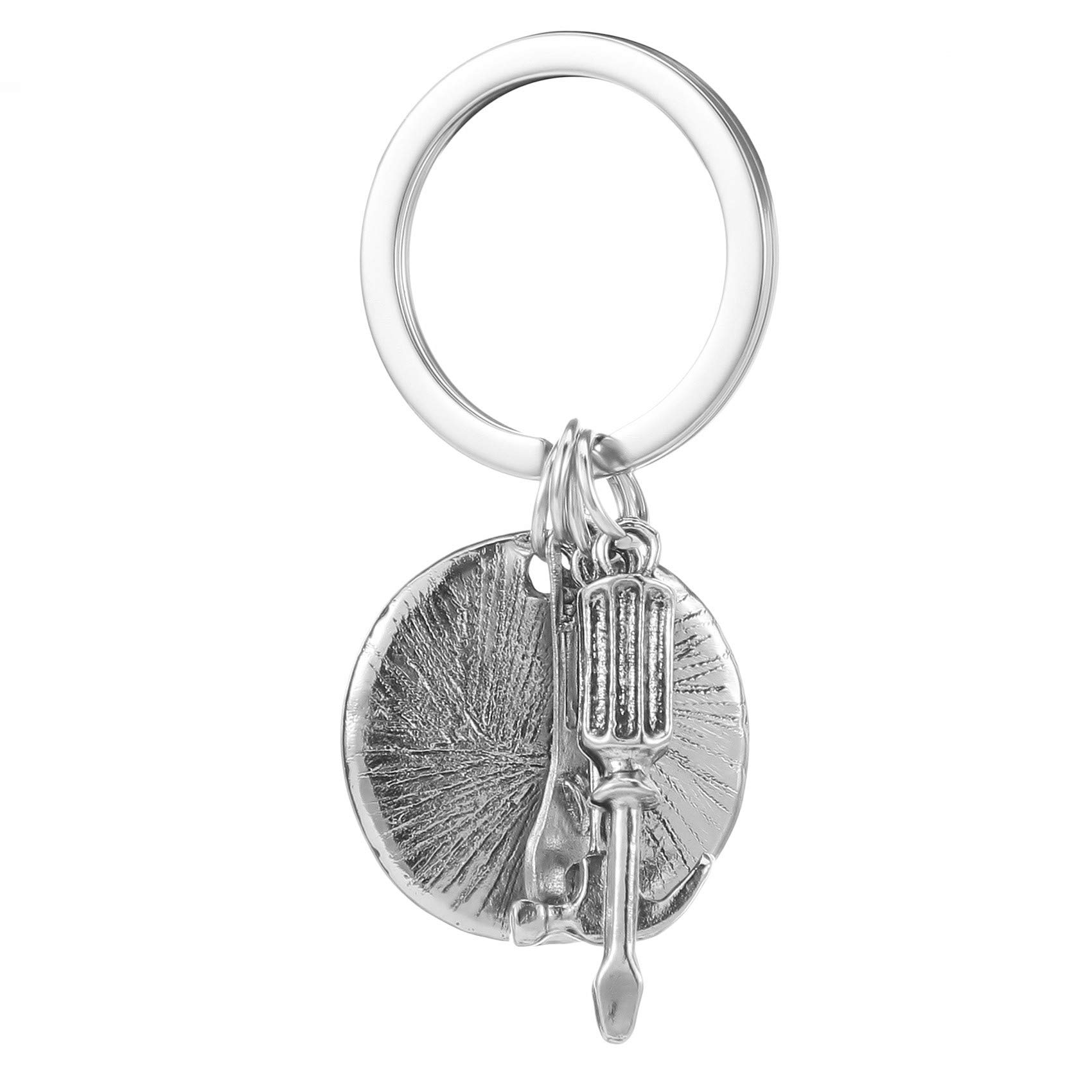 Underleaf If Dad Can't Fix It No One Can Multi-Tool Keychain - Screwdriver, Wrench & Hammer Charm Gift for Father's Day, DIY Projects & Home Repairs