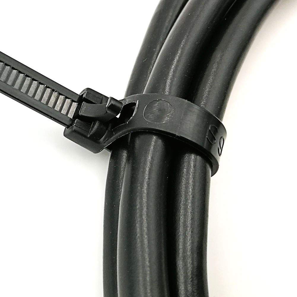 Heavy Duty Black Reusable Zip Ties 12 Inch - 50 Lbs Tensile Strength, Releasable Cable Wire Ties (100 Pack) for Organizing Cords, Wires, and Home/Office Supplies
