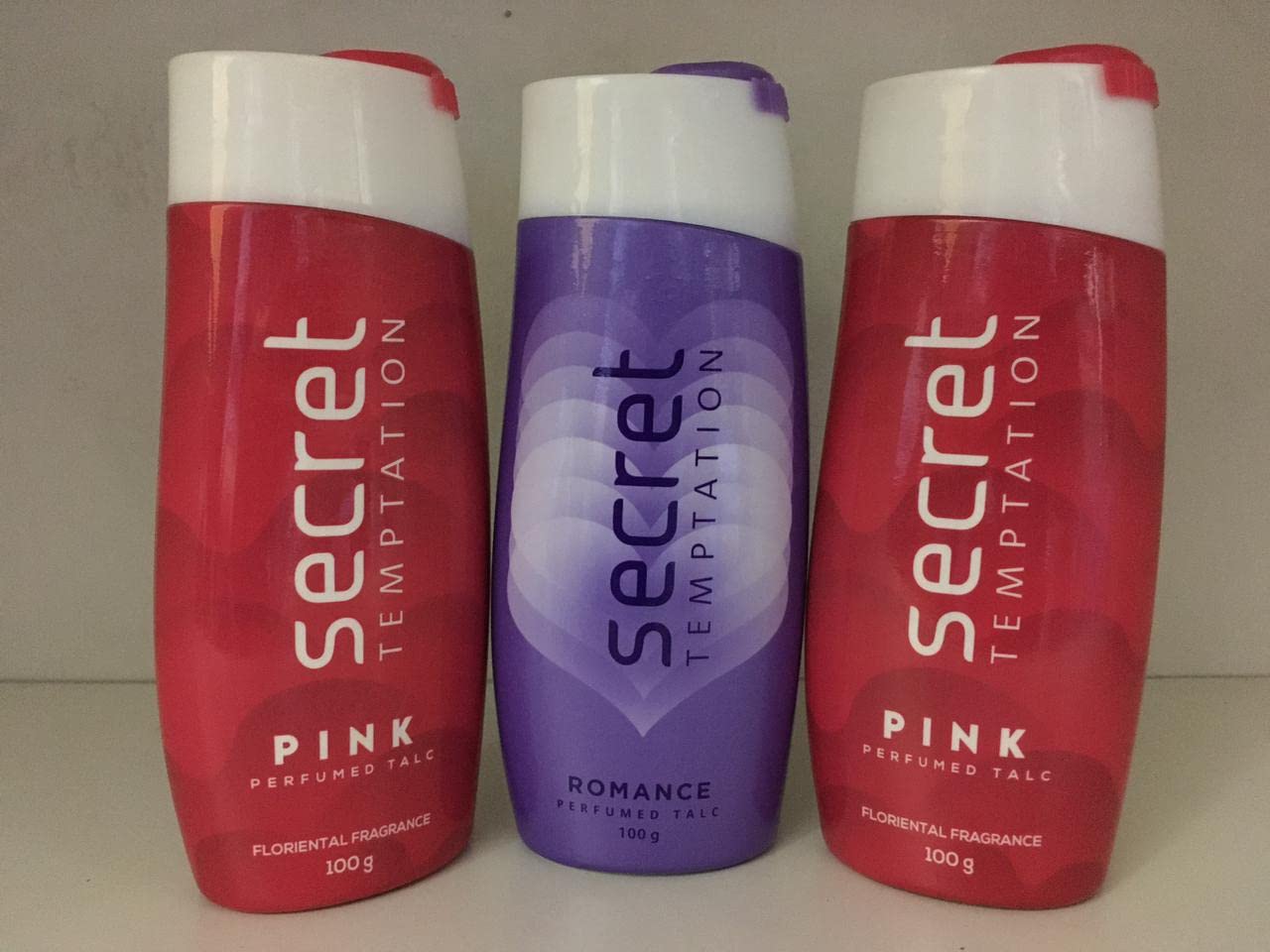 2-Pack Pink & 1-Pack Romance Talcum Powder for Women - 100g Each (3-Pack Total) | Soft & Fragrant Body Powder for Daily Use, Post-Shower Care & Comfort