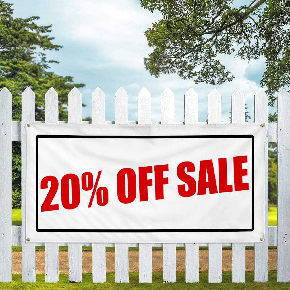 Vinyl Banner - 60x144 Inches, Weatherproof & Durable with 10 Grommets - Multiple Sizes Available - 20% Off Sale - Perfect for Business, Outdoor, Industrial & Yard Signs - Great for Storefronts, Events, Construction Sites & Advertising