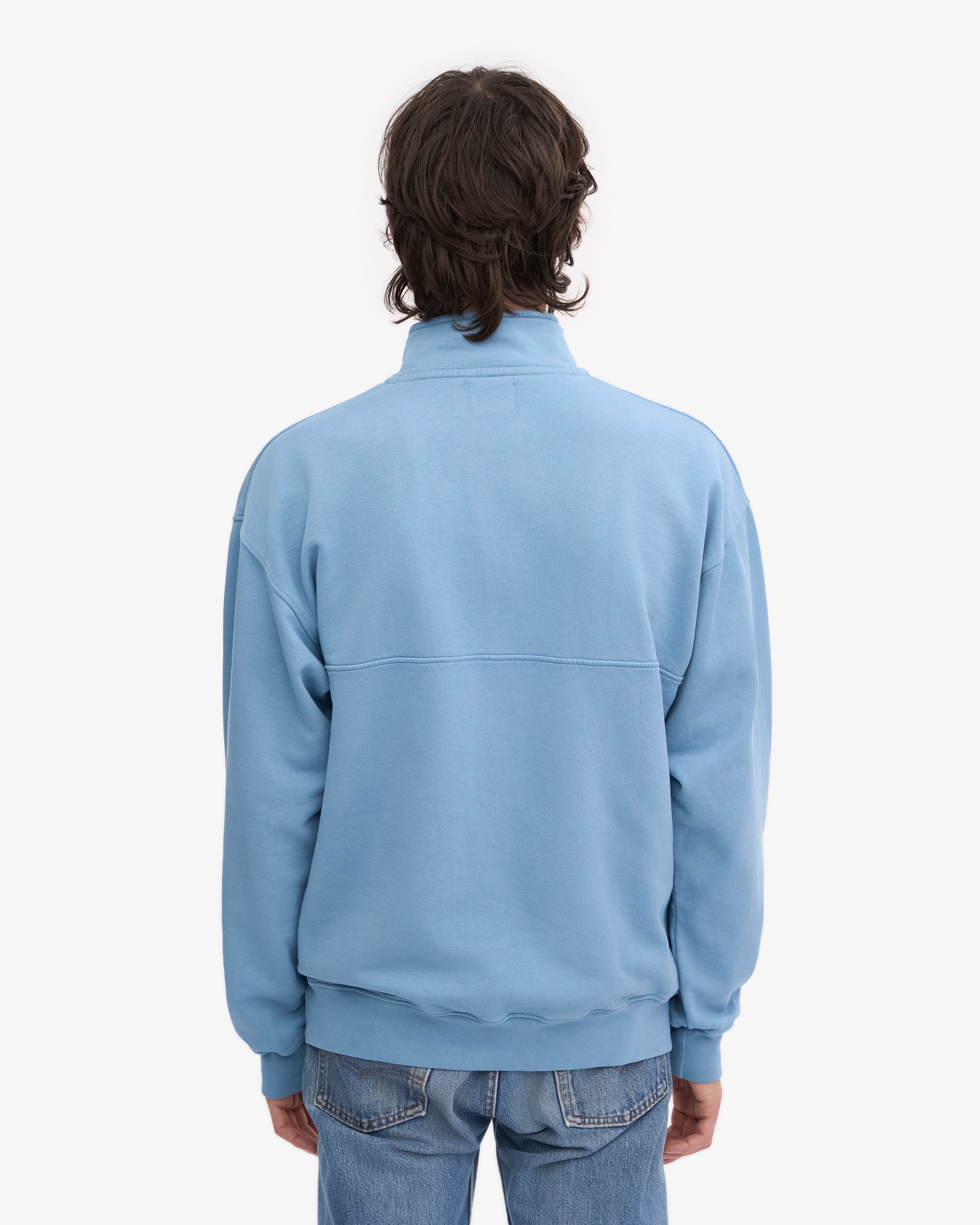 Organic Quarter Zip Sweatshirt for Men - Soft & Comfortable Seaside Blue Pullover - Perfect for Casual Wear, Outdoor Activities & Layering in Cool Weather