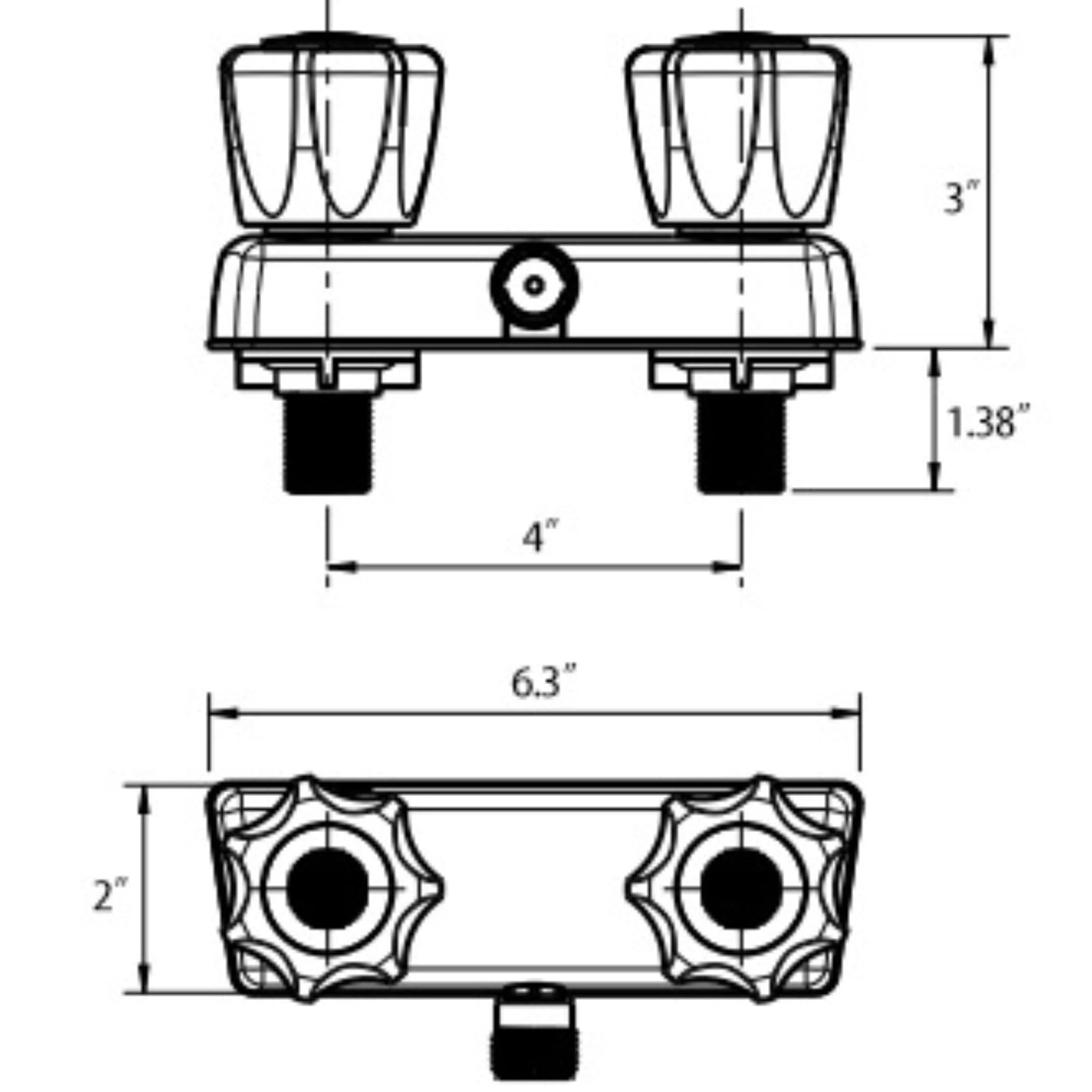 RV Shower Faucet Two Handle Replacement Set - Crystal Acrylic RV Shower Valve for Camper Van, Travel Trailer, Motorhome & Boat - White/Black (White) - Perfect for RV Bathroom Upgrades & Marine Applications