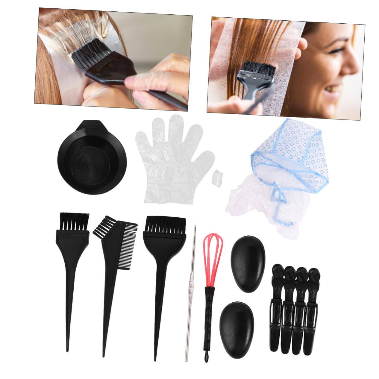 FRCOLOR 15-Piece Hair Dye Kit - Professional Hair Coloring Set with Tint Brush, Mixing Bowl & Earmuffs - Salon Quality Hair Dye Supplies for At-Home or Professional Use - Perfect for DIY Hair Coloring, Highlights & Root Touch-Ups