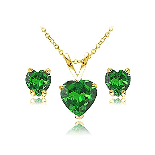 Simulated Emerald - Yellow Gold Flash